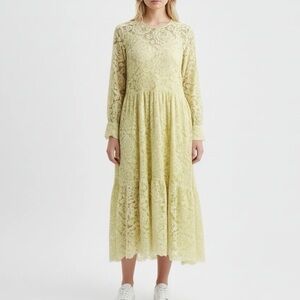 Anthropologie Hutch Yellow Lace Midi Dress